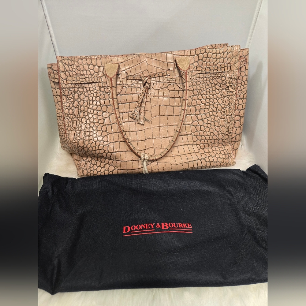Dooney & Bourke Tan Crocodile Embossed Women's Bag